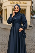 Yasemin Tesettür Abiye Lacivert