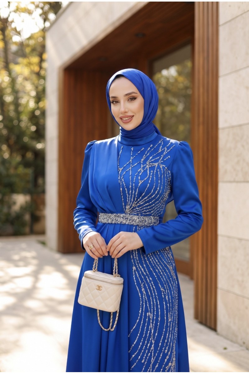 1A Burcu Tesettür Abiye SAX