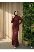 Şeyla Tesettür Abiye Bordo