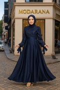 Yasemin Tesettür Abiye Lacivert