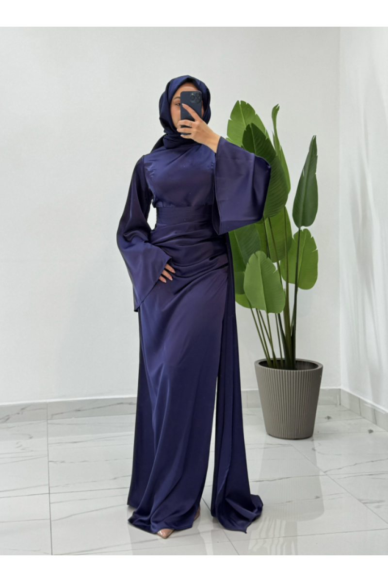 Asya Tesettür Abiye Lacivert
